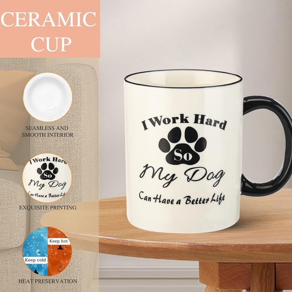 Other - B&W Dog‎ Lover Mug -11oz dishwasher and microwave safe